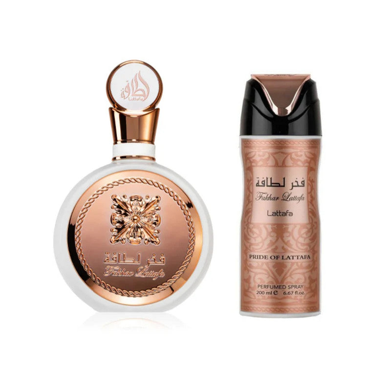 Lattafa Fakhar Women Edp 100 Ml + Deo Spray 200 Ml Set 2 Pcs