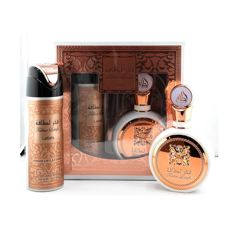 Lattafa Fakhar Women Edp 100 Ml + Deo Spray 200 Ml Set 2 Pcs