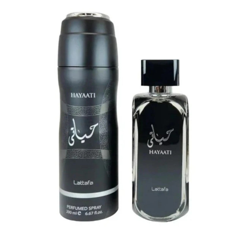 Set Lattafa Hayaati Edp 100 Ml + Deo Spray 200 Ml Set 2 Pcs