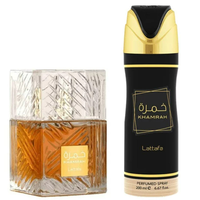 Lattafa Khamrah Edp 100 Ml + Deo Spray 200 Ml Set 2 Pcs