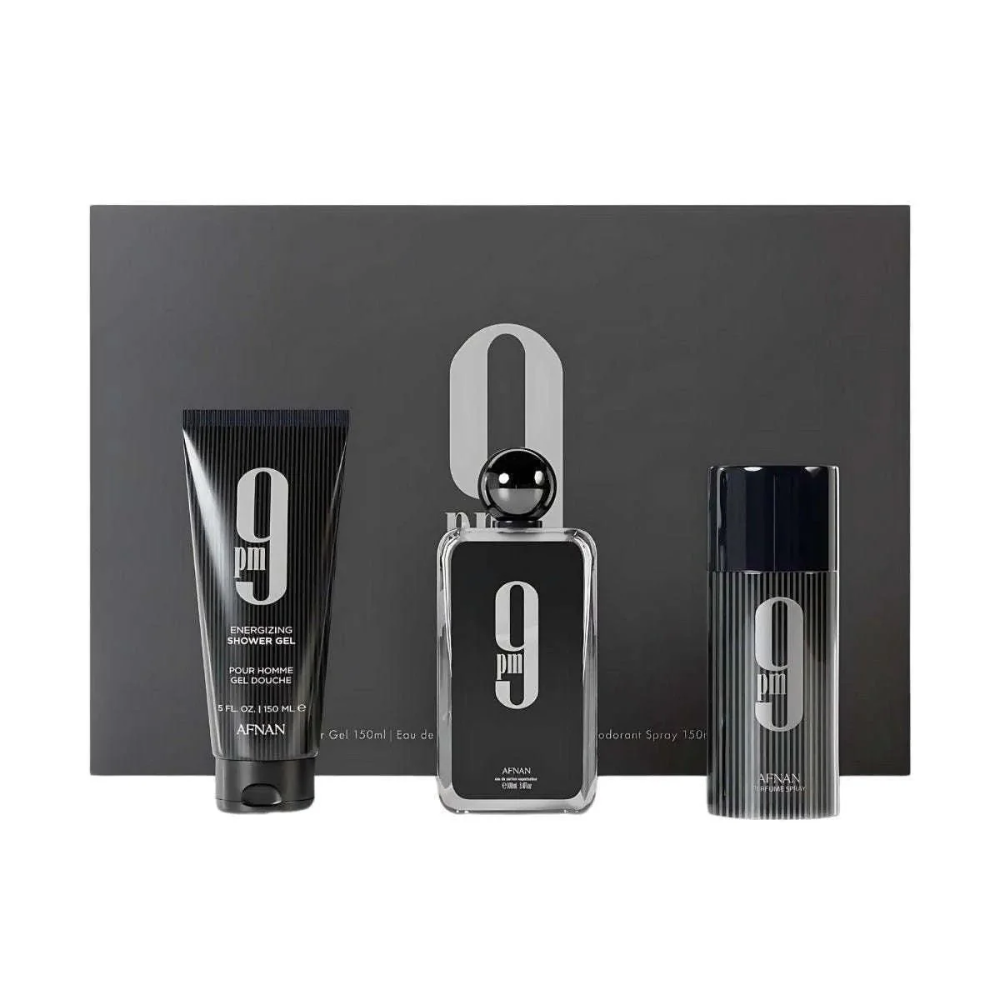 Set 3 Piezas Afnan 9 Pm Edp 100 Ml + S/G 150 Ml + Deo 150 Ml Hombre