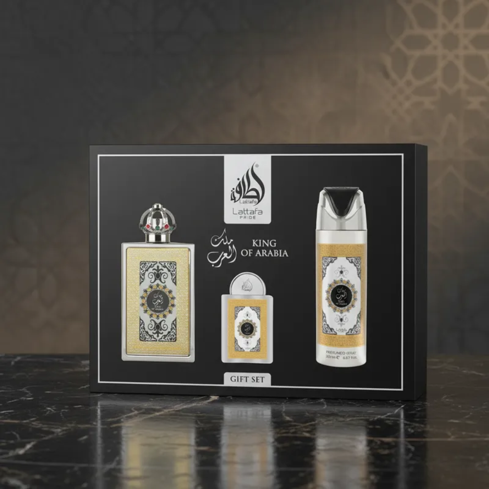 Lattafa King Of Arabia Edp 100 Ml + 20 Ml + Deo 200Ml Set 3 Pcs Unisex