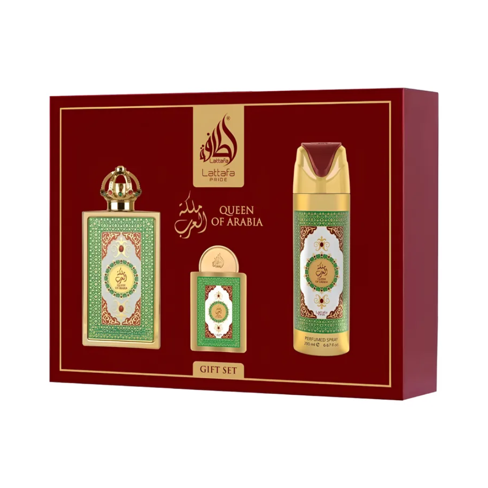 Lattafa Queen Of Arabia Edp 100 Ml+ 20 Ml+Deo 200Ml Set 3 Pcs Mujer