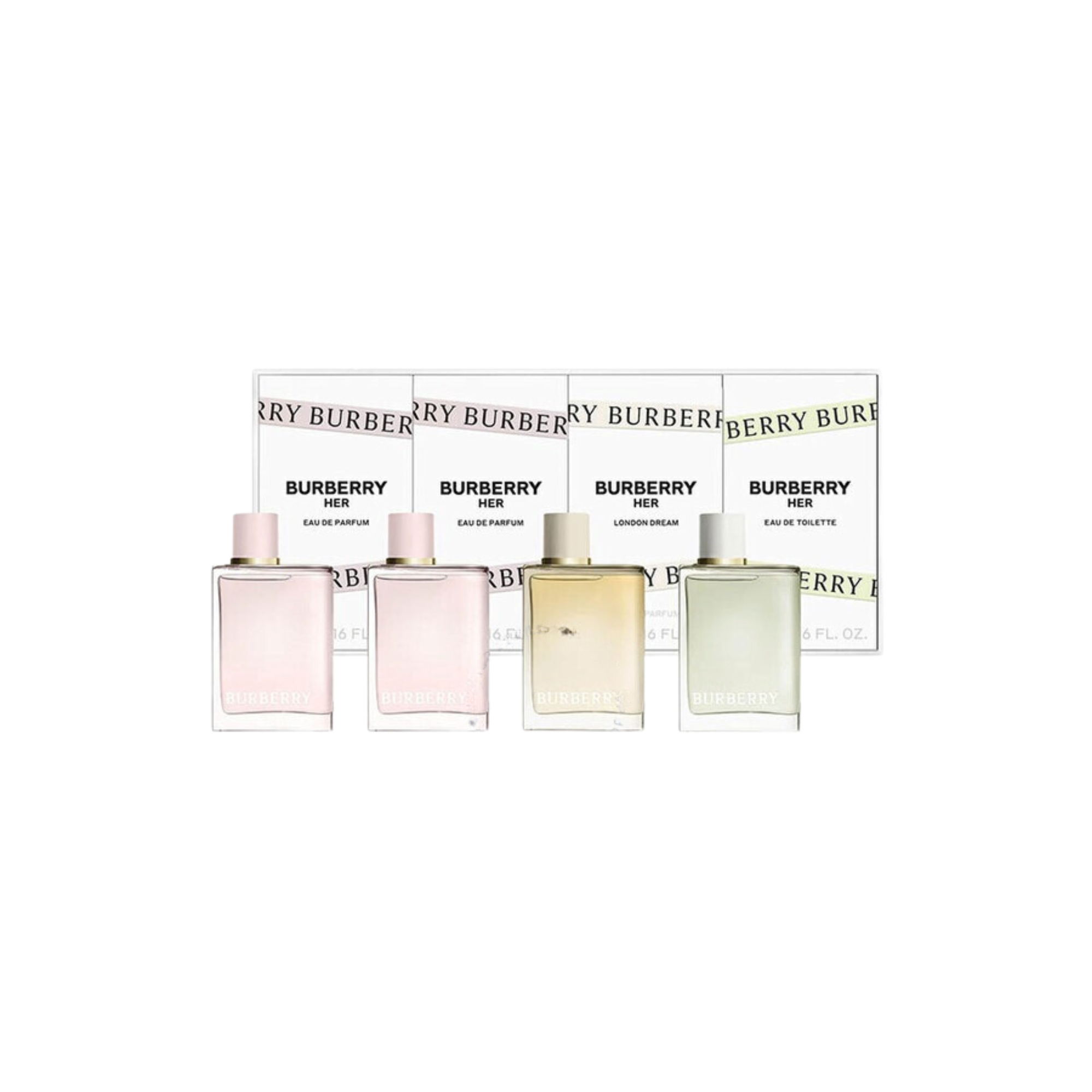 Burberry Her Edp + Her Elix Edp + London Dream Edp + Her Edt 5 Ml Set Mini De 4 Pcs Mujer