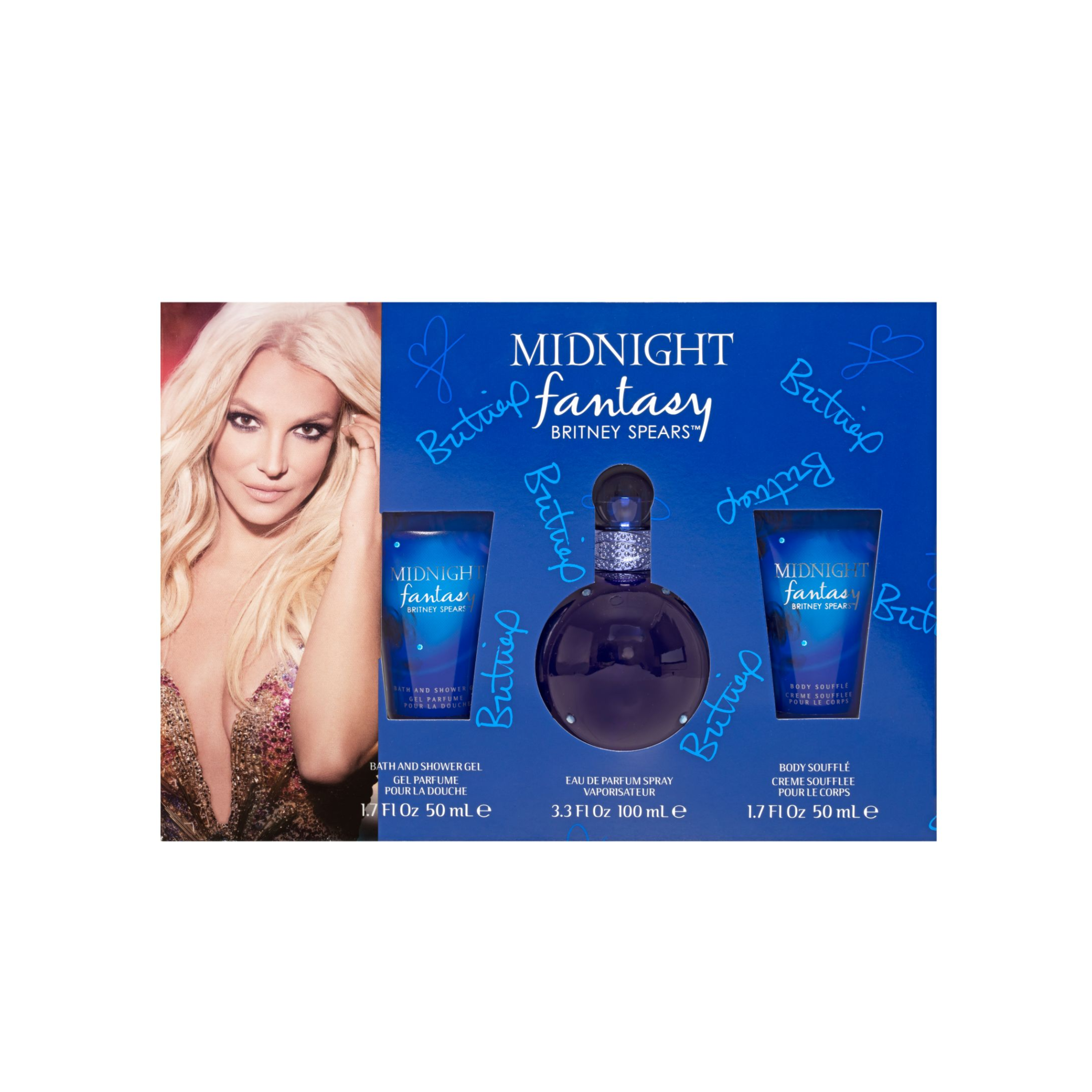 Britney Spears Fantasy Midnight Estuche 100ml Edp + 50ml Sg + 50ml Bl Mujer