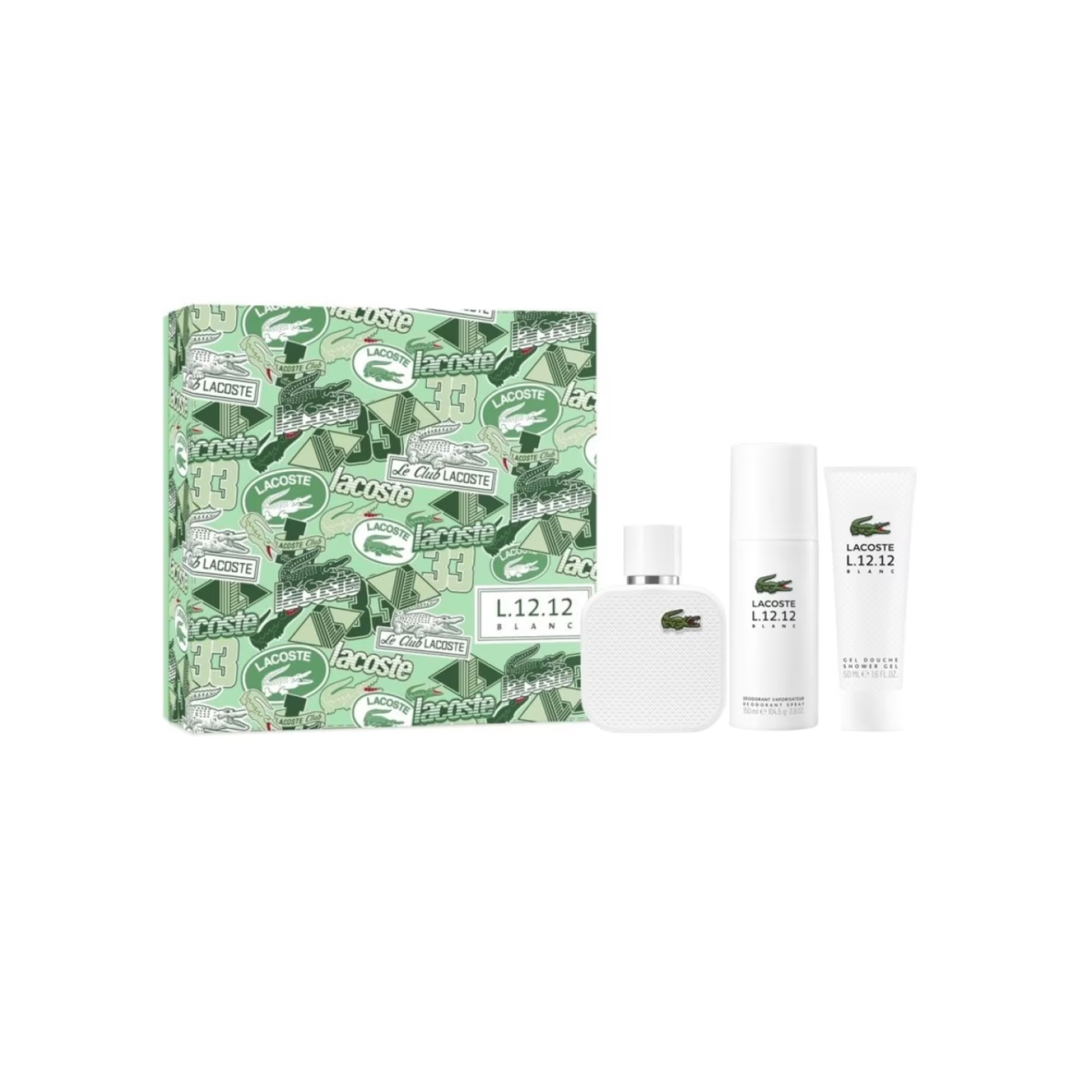 Lacoste L.12.12 Blanc Pure Estuche 100ml Edt + 50ml Sg + 150ml Deo Hombre