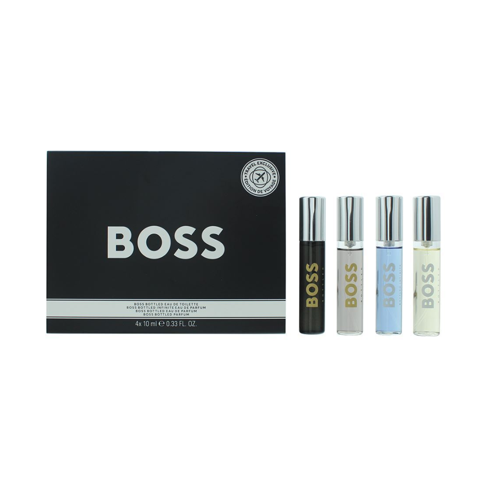 Set Mini De 4 Pcs Hugo Boss Bottled Edt + Bottled Edp + Bottled Infinite Edp + Bottled Parfum 10 Ml Hombre