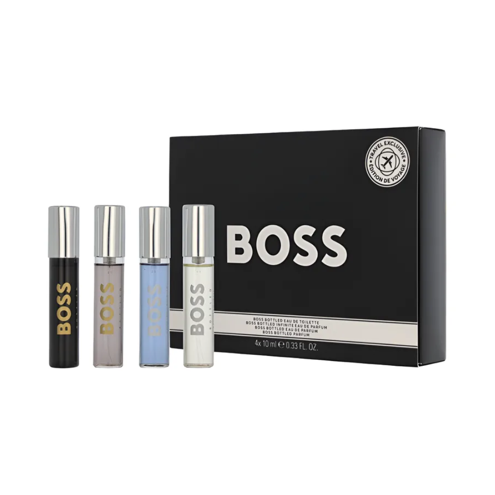 Set Mini De 4 Pcs Hugo Boss Bottled Edt + Bottled Edp + Bottled Infinite Edp + Bottled Parfum 10 Ml Hombre