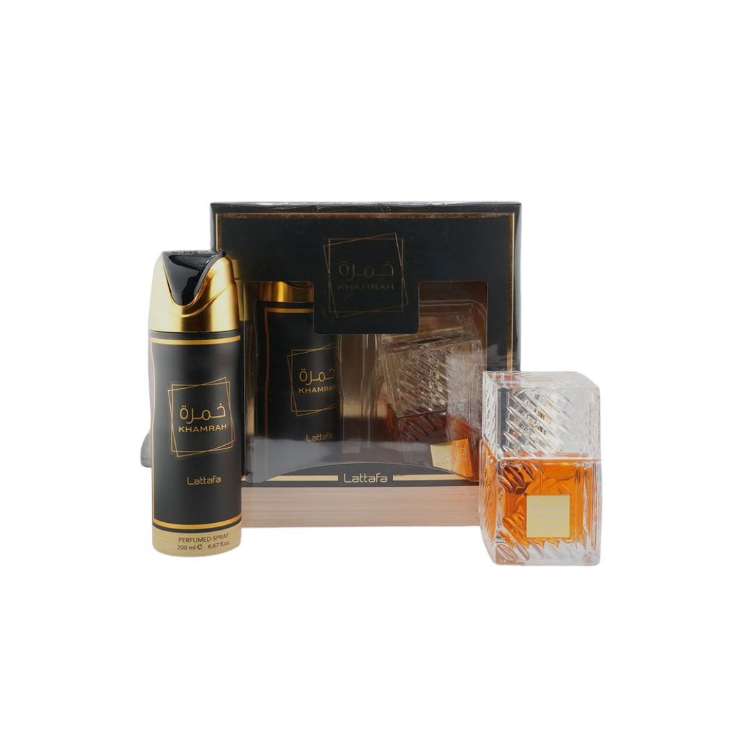 Lattafa Khamrah Edp 100 Ml + Deo Spray 200 Ml Set 2 Pcs