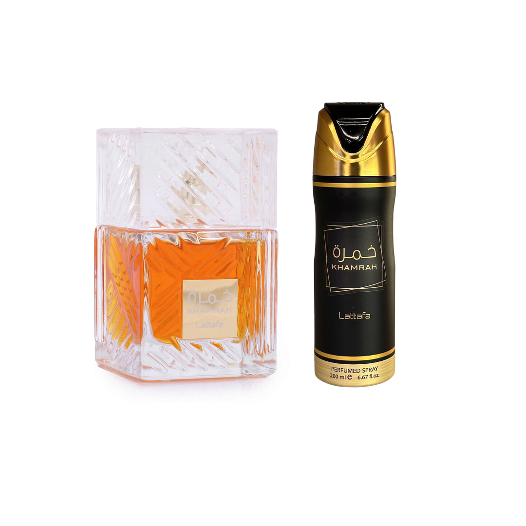 Lattafa Khamrah Edp 100 Ml + Deo Spray 200 Ml Set 2 Pcs