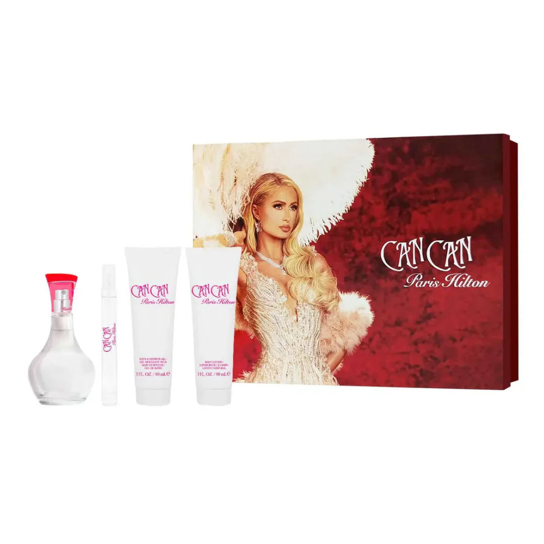 Paris Hilton Can Can Edp 100 Ml + 10 Ml + Sg 90 Ml + Sg 90 Ml Set 4 Pcs Mujer
