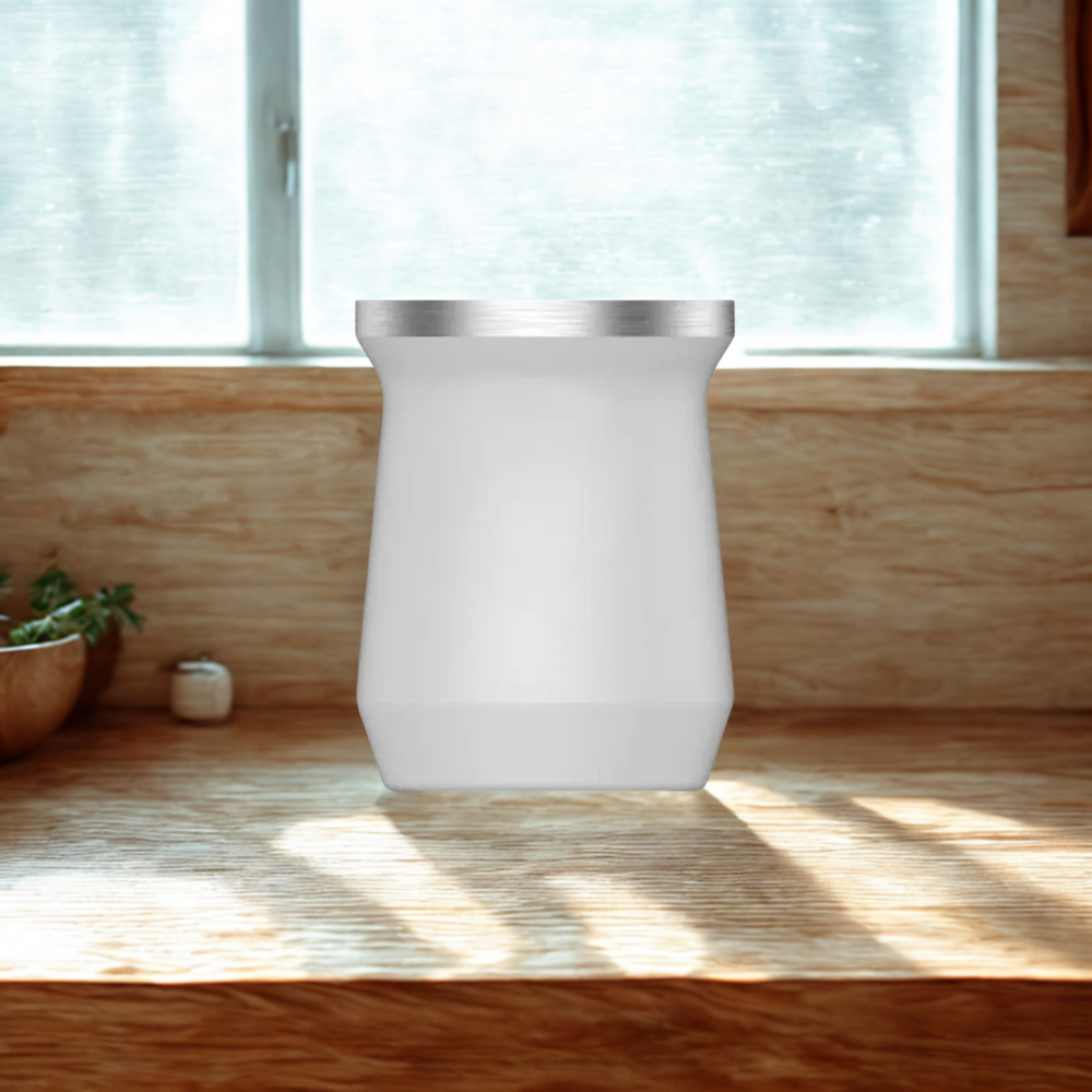 Mate Termico Doble Pared Metalico Aceroinox Blanco