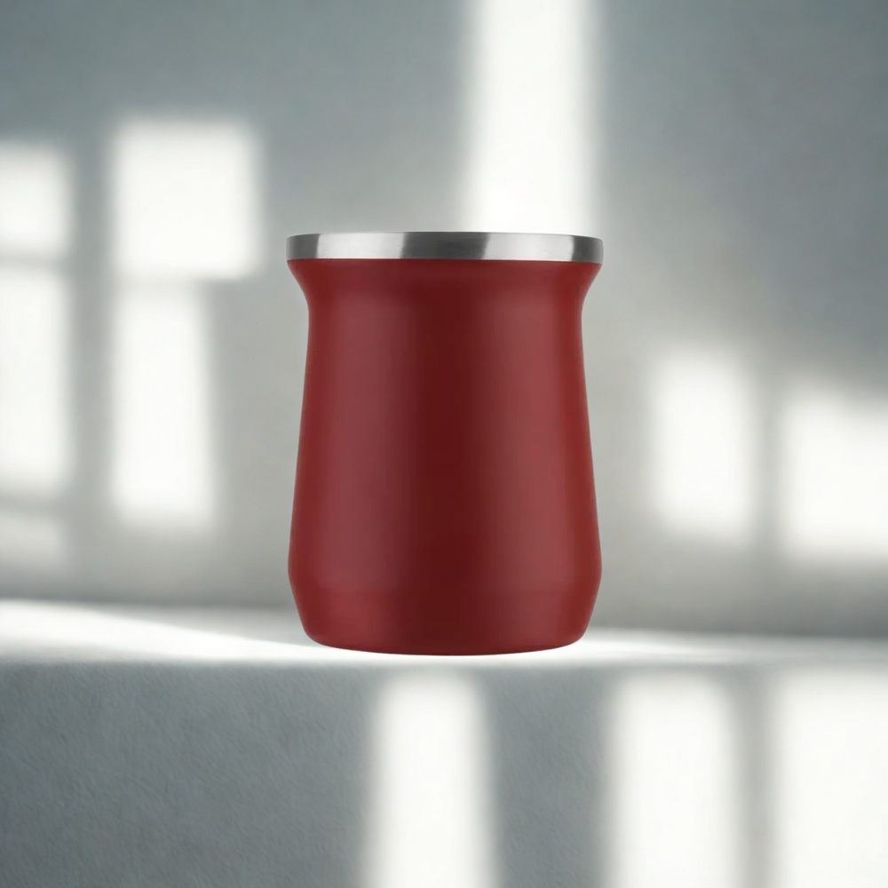 Mate Termico Doble Pared Metalico Aceroinox Rojo