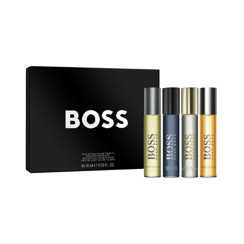 Set Mini De 4 Pcs Hugo Boss Bottled Edt + Bottled Infinite + Bottled Edp + The Scent 10 Ml Hombre