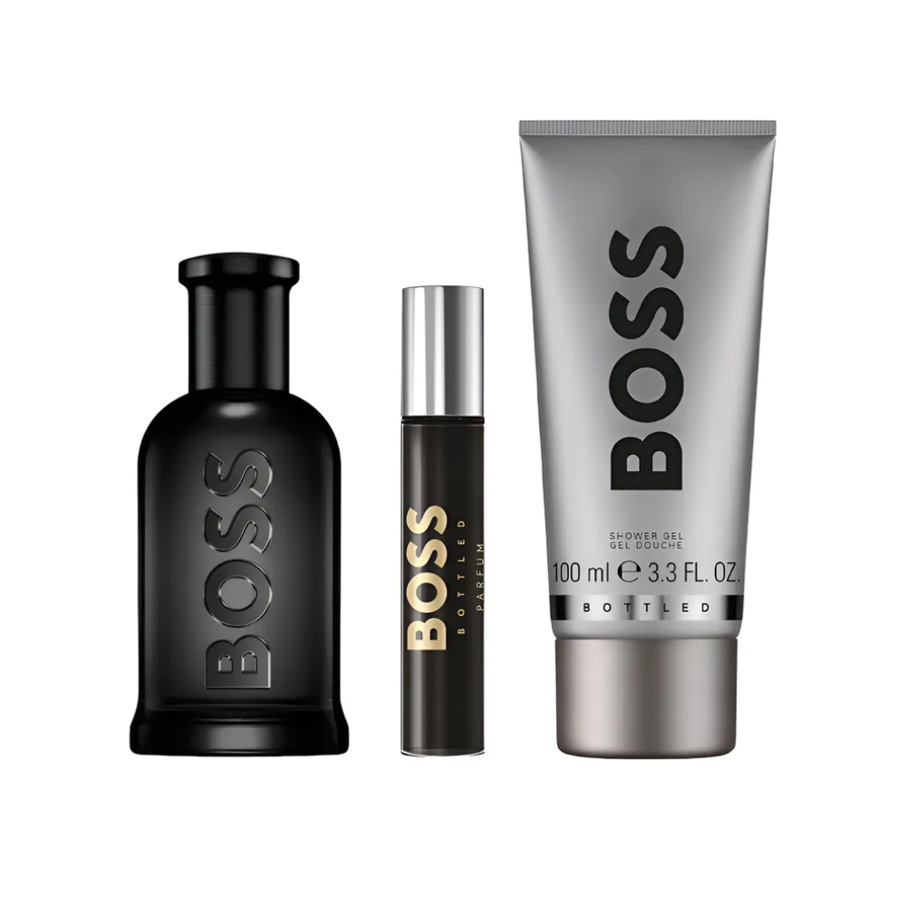 Hugo Boss Bottled Parfum Set 100 Ml + 10 Ml + Sg 100 Ml 3 Pcs Hombre