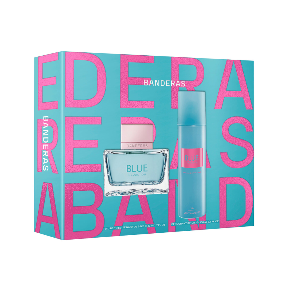 Set Antonio Banderas Blue Seduction EDT 80 ML + 150ML Deo Mujer