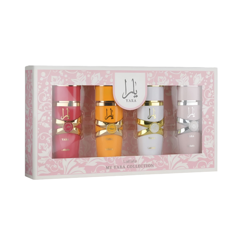 Set Lataffa Yara Candy + Yara Tous + Yara Moi + Yara Edp 25ml 4 Pcs Mujer