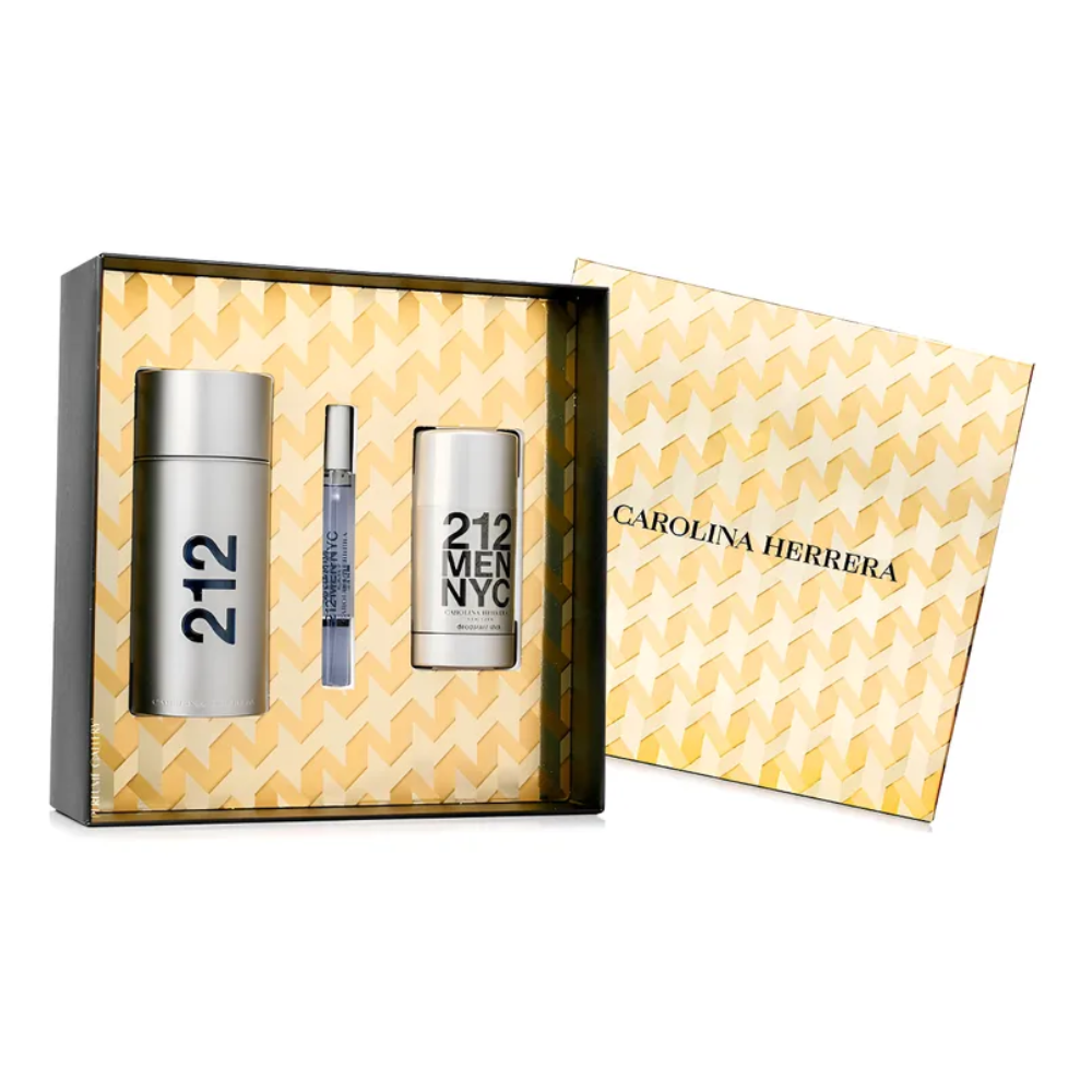 Carolina Herrera 212 Edt Estuche 100 Ml + 10 Ml + 75ml Deo Hombre