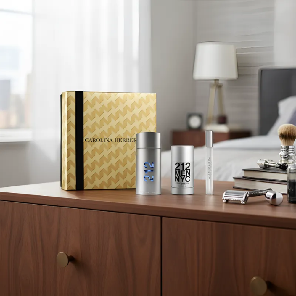 Carolina Herrera 212 Edt Estuche 100 Ml + 10 Ml + 75ml Deo Hombre