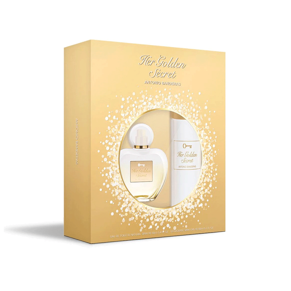 Antonio Banderas Her Golden Secret EDT Estuche 2 Pcs EDT 80 ML + 150 ML Deo Mujer - Lodoro Perfumes