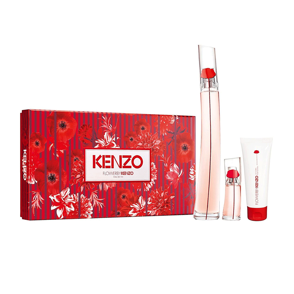 Flower by Kenzo Eau De Vie Estuche EDP 100 ML + 15 ML + 75ML Bl Mujer - Lodoro Perfumes