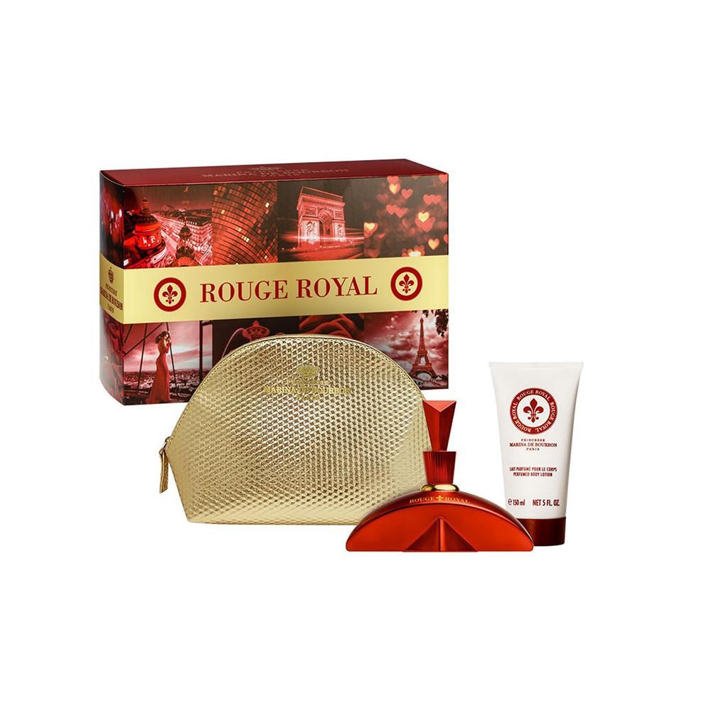 Perfume Original Marina De Bourbon Rouge Royal 3 Piezas 100Ml Edp + 150Ml Bl + Neceser Estuche Mujer