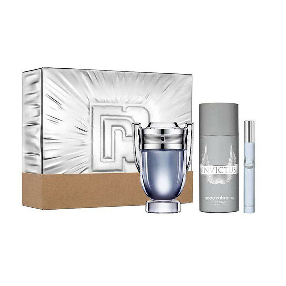 Paco Rabanne Invictus Edt Estuche 3 Pcs 100 Ml + Sg 100 Ml + 10 Ml Hombre Hombre
