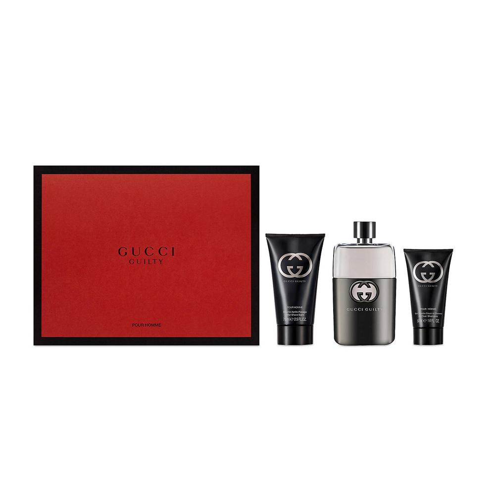 Gucci Guilty Set Pour Homme EDT 90ML + SG 50ML + AS 75ML Hombre - Lodoro Perfumes y Lentes