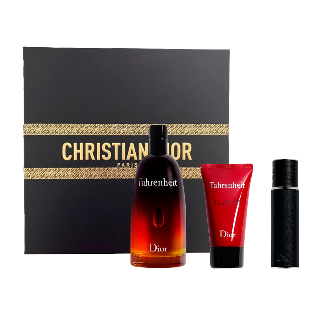 Dior Fahrenheit EDT 100 ML + 50 ML +10 ML Recargable Set 3 Piezas Hombre
