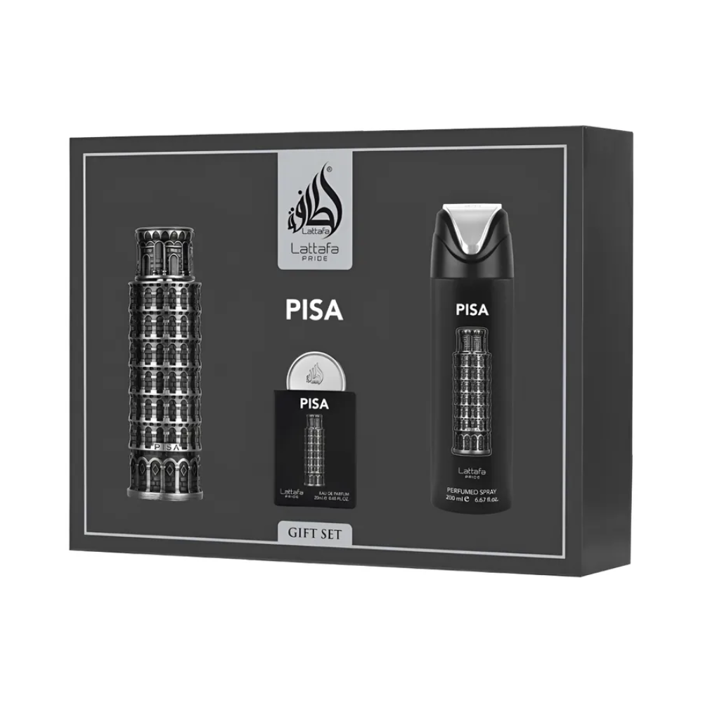 Lattafa Pride Pisa Edp 100 Ml + 20 Ml + Deo Spray 200 Ml Set 3 Pcs Unisex