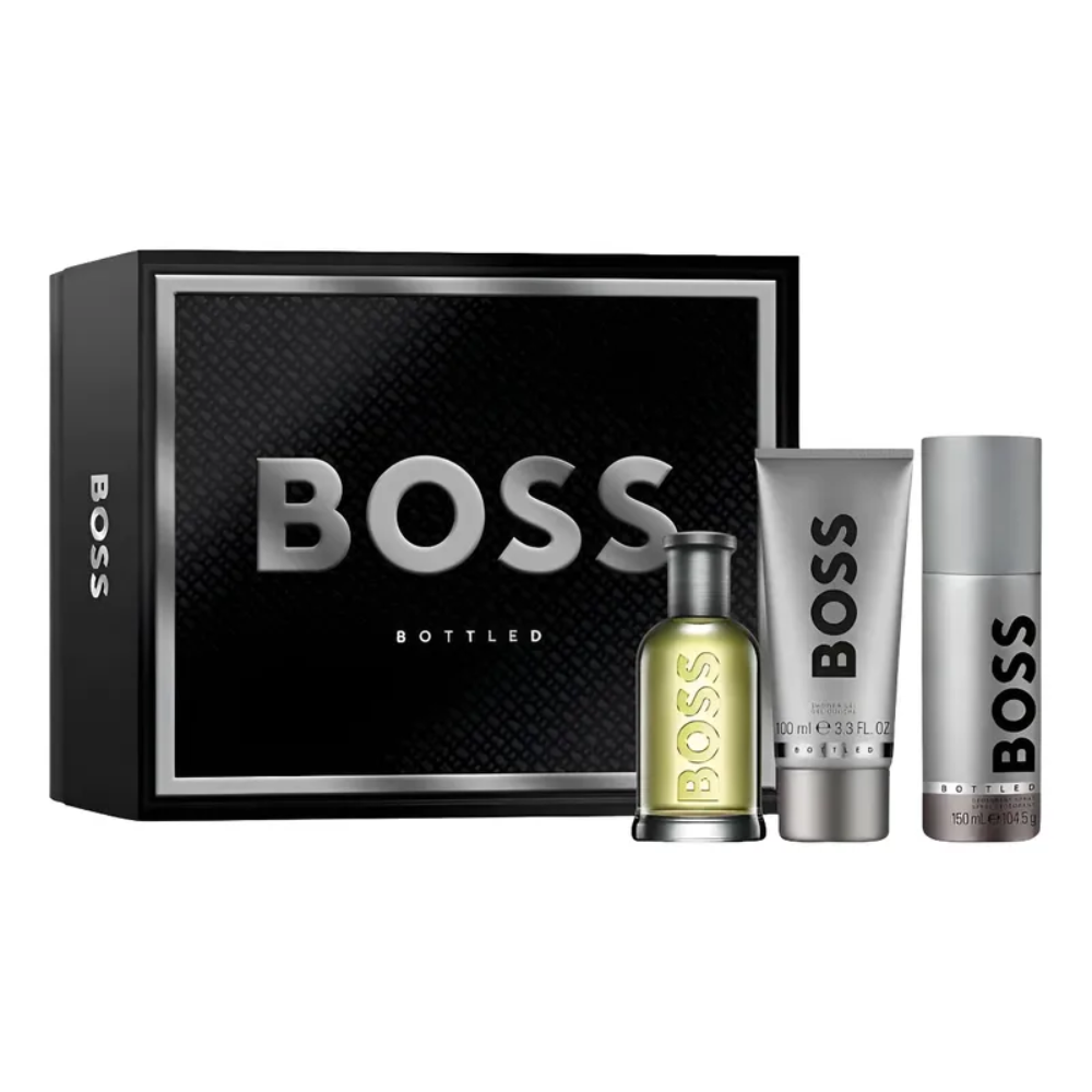 Boss Bottled Edt 100 Ml + Sg 100 Ml + Deo Spray 150 Ml Set Hombre