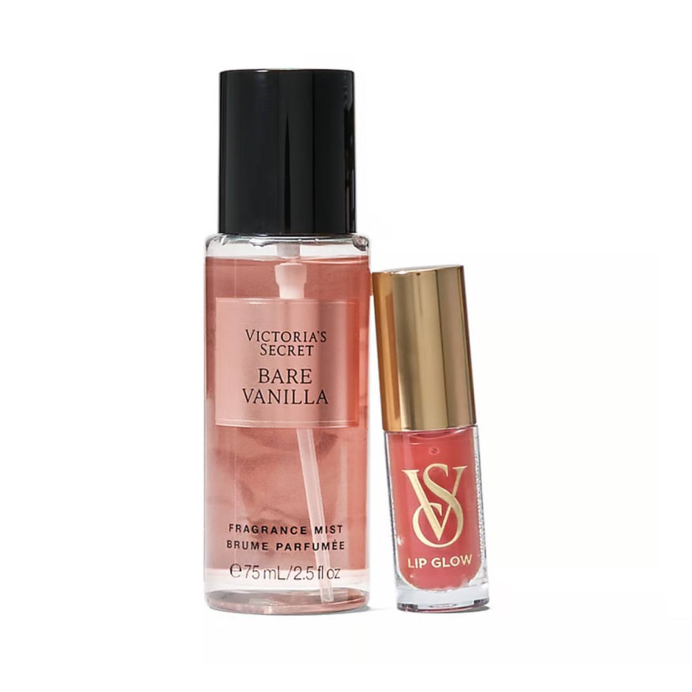 Victoria Secret Bare Vanilla 75 ml Body Mist + Lip Glow 3.2g Mujer