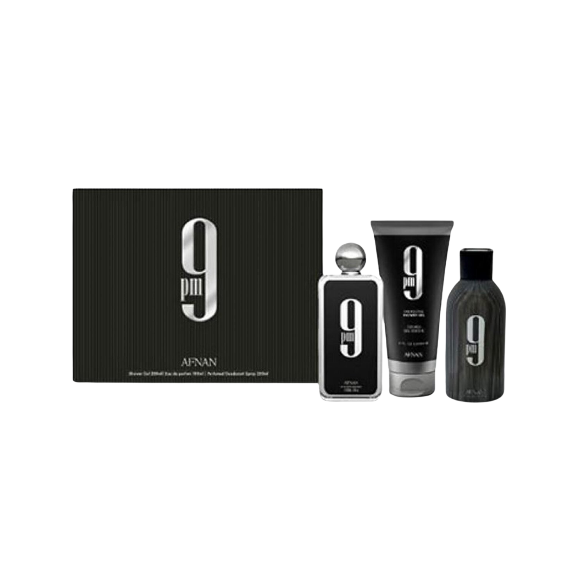 Afnan 9 Pm Estuche Edp 100ml + 150ml Sg + 150ml Deo Hombre