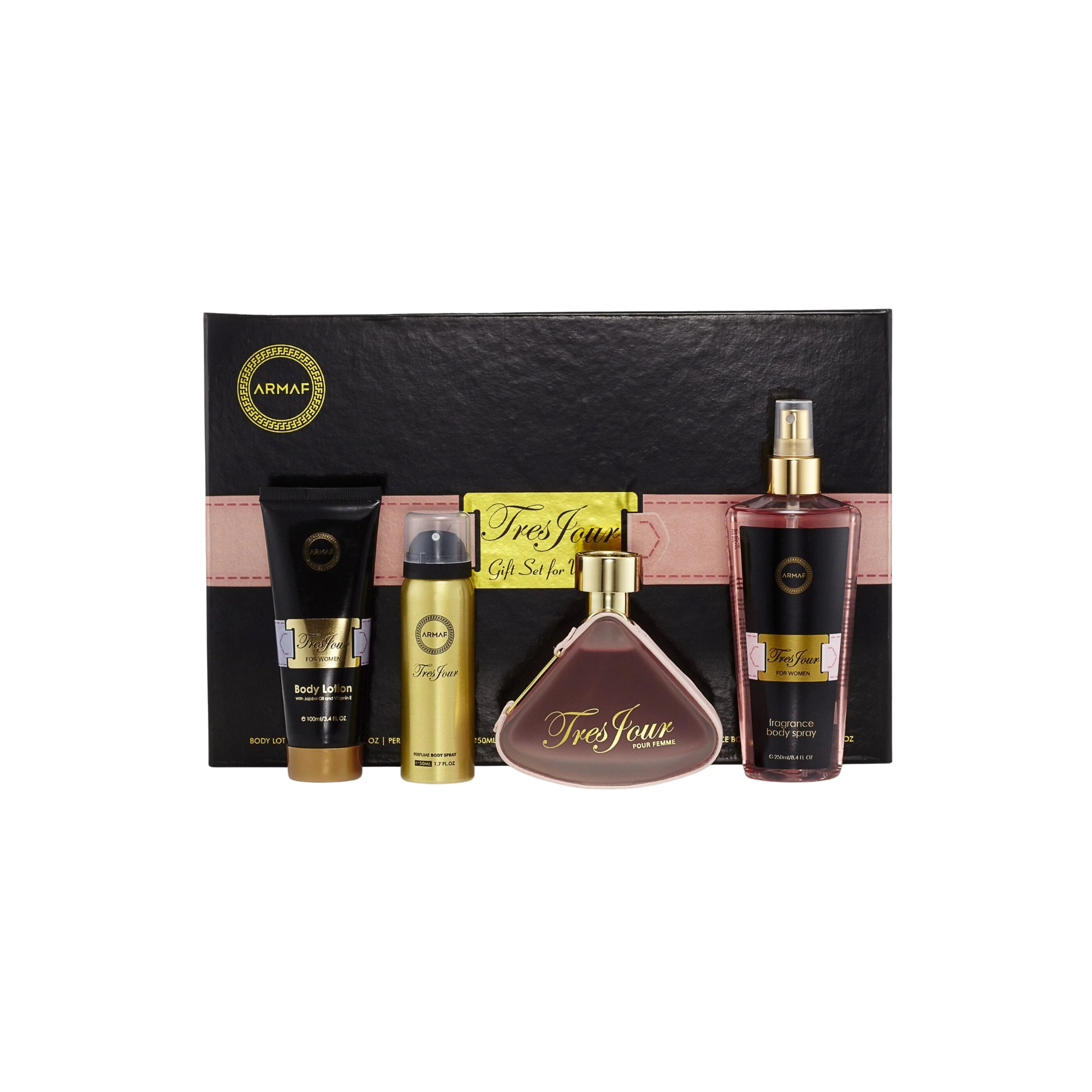 Armaf Tres Jour Estuche 100ml Edp + 100ml Bl + 50ml Bs + 250 Bm Mujer Set 4 Pcs