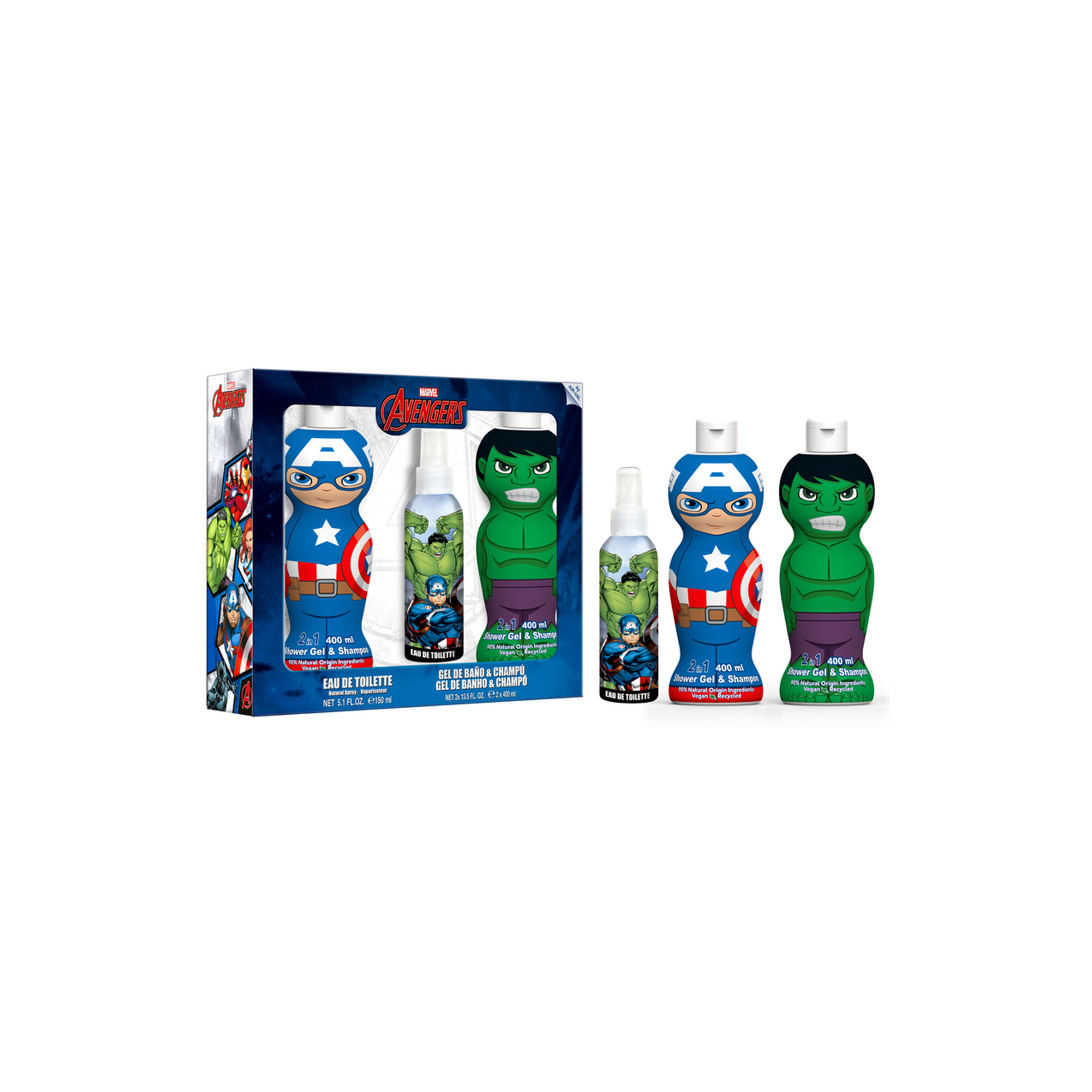 Marvel Avengers Estuche Edt 150 Ml + 2 Shower Gel & Shampoo 400 Ml