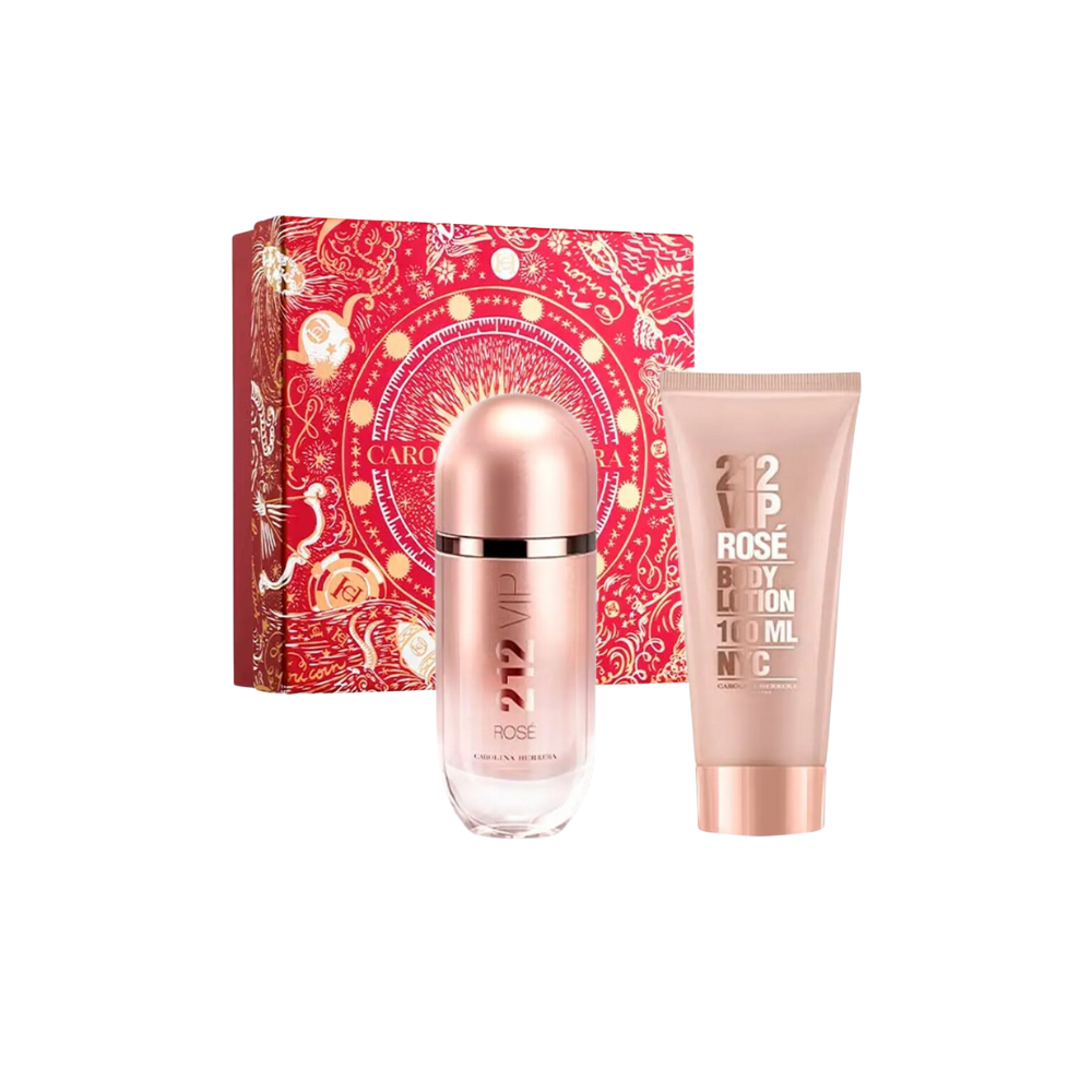 Carolina Herrera 212 Vip Rose Estuche 80ml Edp + 100ml Bl Mujer