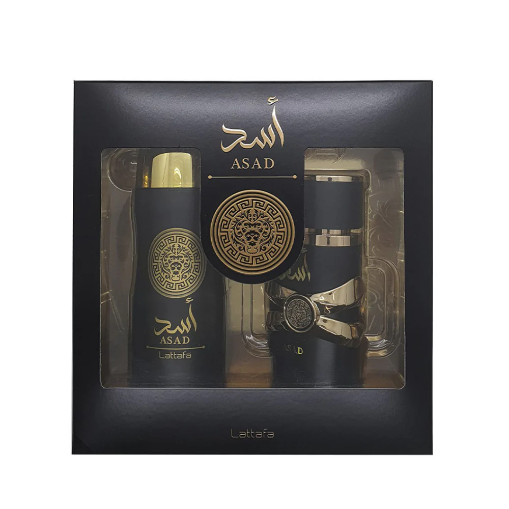 Set Lattafa Hombre Asad Edp 100 Ml + Deo Spray 200 Ml Set 2 Cps
