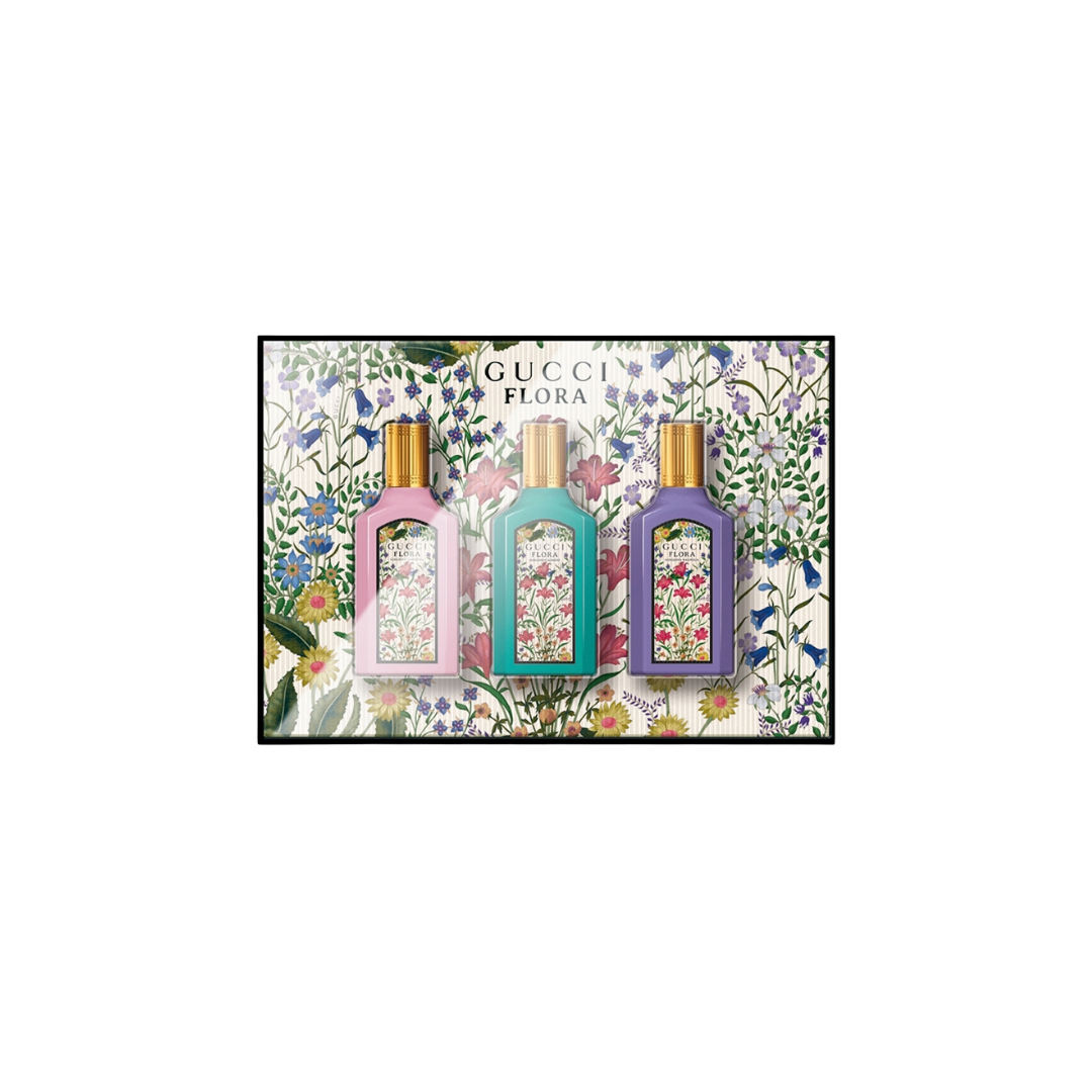 Set Gucci Flora Gorgeous Gardenia + Jasmine + Magnolia Edp 5 Ml 3 Pcs Mujer