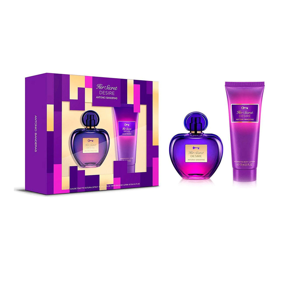 Her Secret Desire Antonio Banderas Estuche 2 Pcs 80 Ml EDT + 75 Ml Bl Mujer - Lodoro Perfumes
