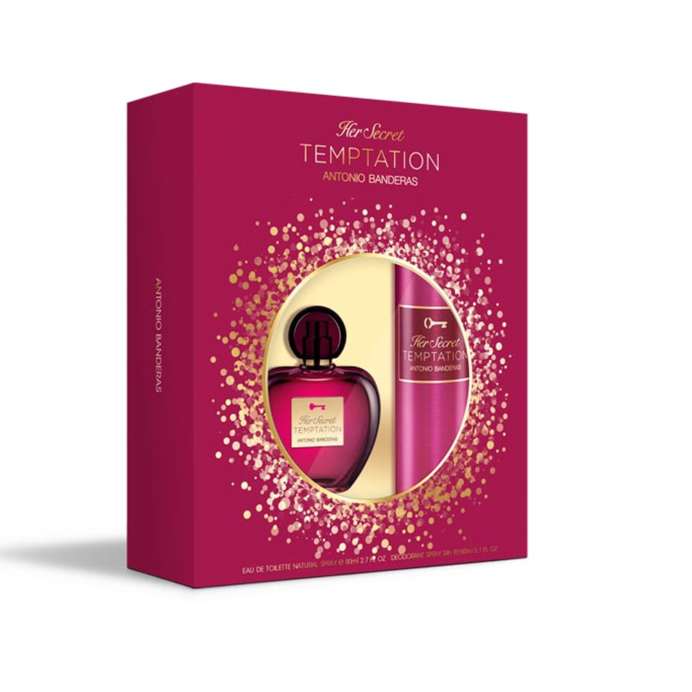 Her Secret Temptation Antonio Banderas Set 80 EDT Ml +150 ml Deo Mujer - Lodoro Perfumes