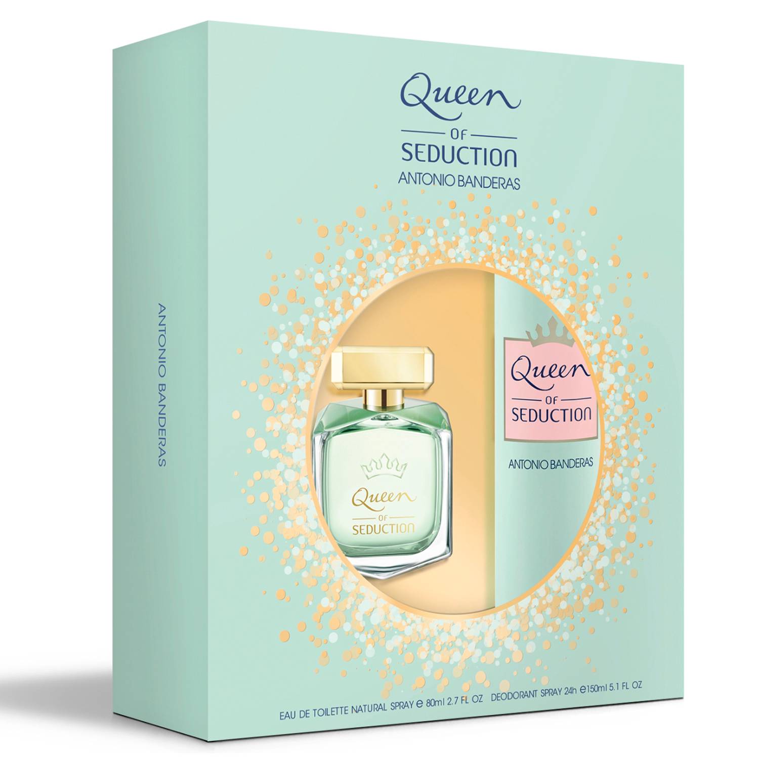 ANTONIO BANDERAS QUEEN OF SEDUCTION ESTUCHE 2 PCS EDT 80ML + DEO 150ML MUJER - LODORO PERFUMES