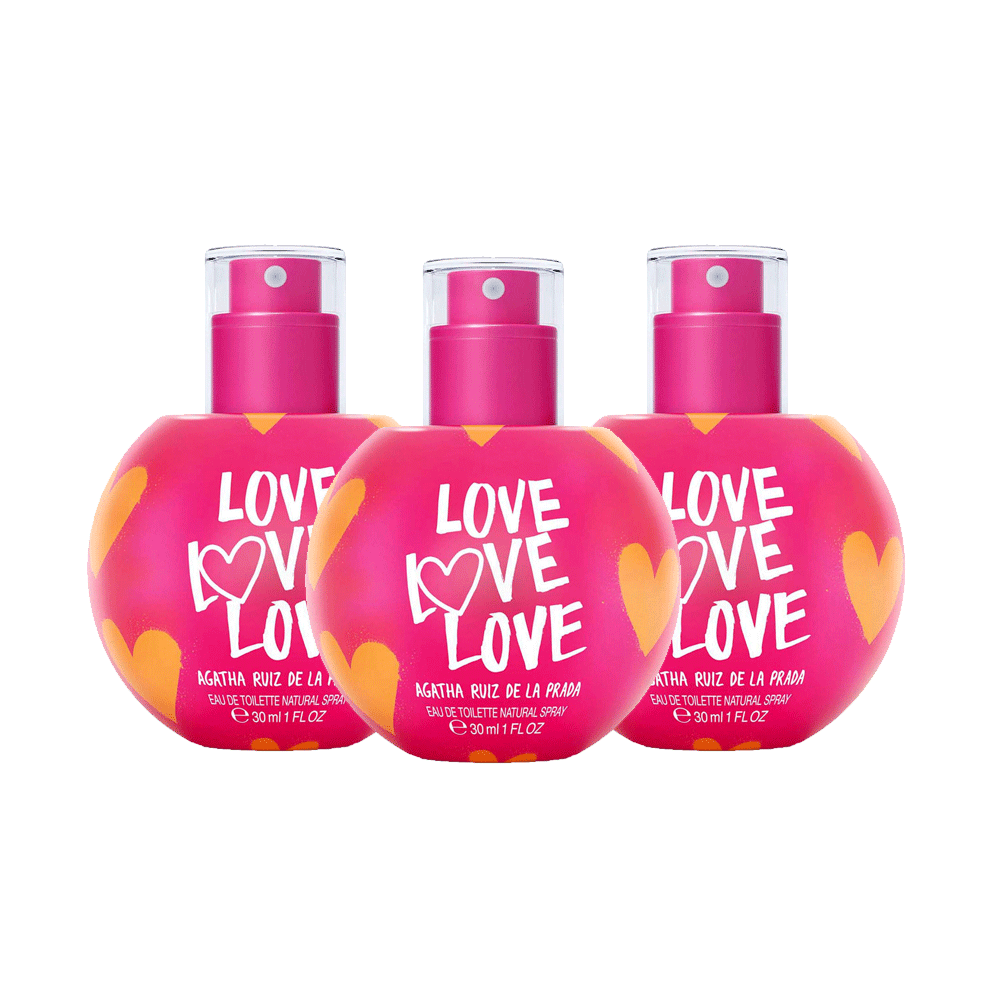 Love Love Love Agatha Ruiz de la Prada Bubble EDT 30 Ml x 3 Mujer - LODORO PERFUMES