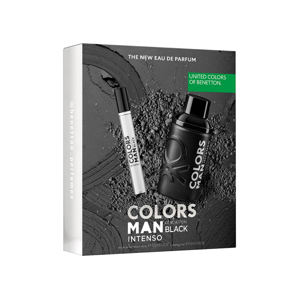 Set para Hombre Benetton Colors Black Intenso Fragancia EDP100ml +