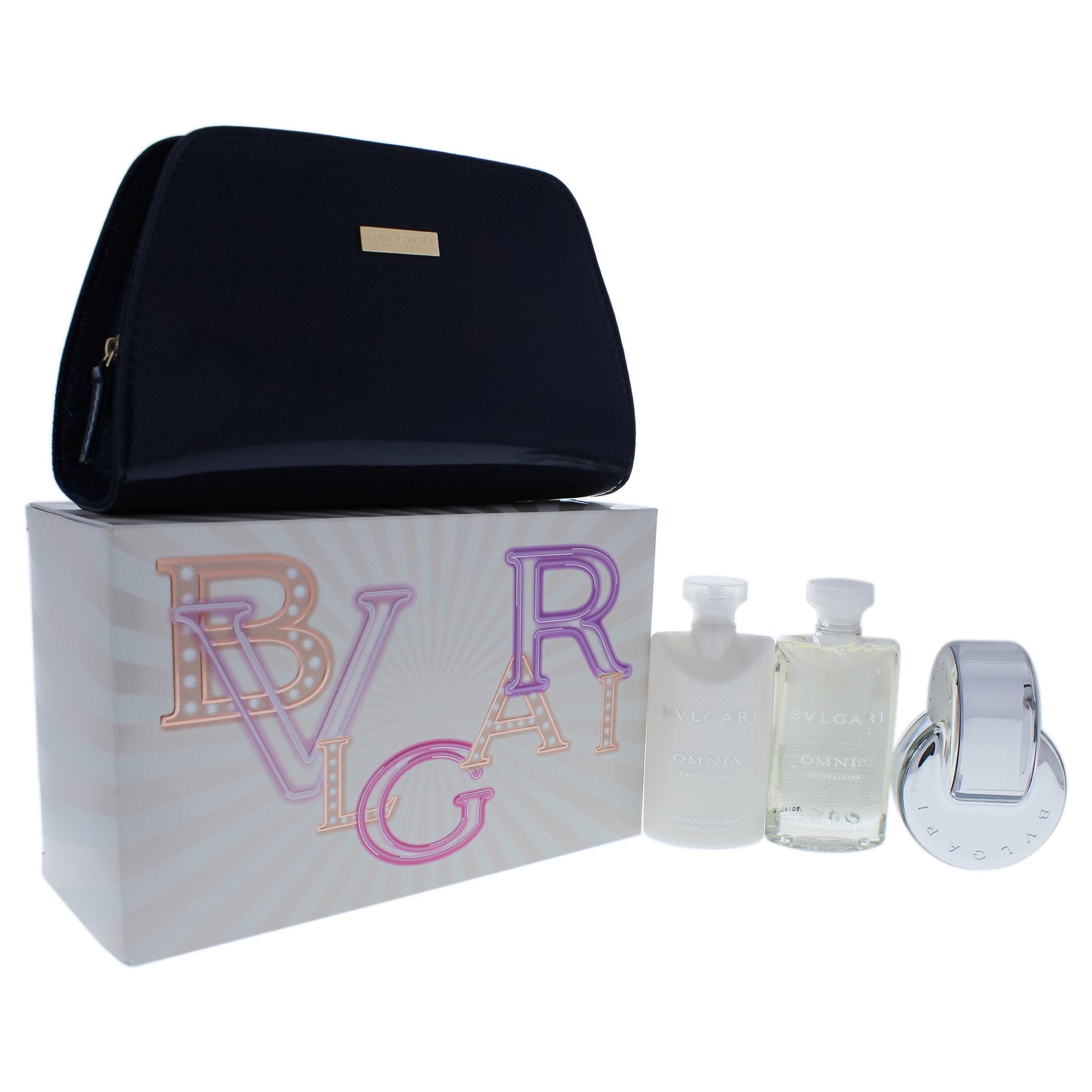 Omnia Crystalline Bvlgari Set EDT 65 Ml + 75 Bl + 75 Ml Sg + Neceser de Viaje Mujer -  Lodoro Perfumes