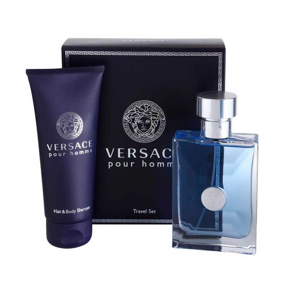 Perfume Original Versace Pour Homme 2 Piezas 100Ml Edt + 200Ml Sg Hombre Estuche Hombre
