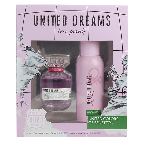 PERFUME LOVE YOURSELF BY BENETTON EDT 80ML + DESORANTE 150ML ESTUCHE MUJER