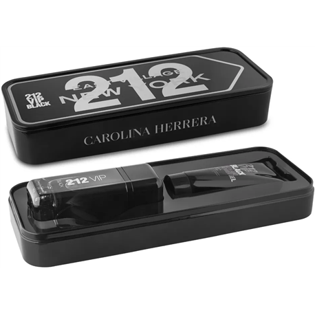 Carolina Herrera 212 Vip Black Estuche 2 Pzs 100ML EDP + 100ML SG - Lodoro Perfumes y Lentes