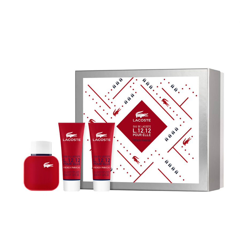 Eau de Lacoste L.12.12 pour Elle French Panache Lacoste Set EDT 50 Ml +50 Sg + 50 Sg Mujer - LODORO PERFUMES